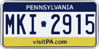 PA license plate MKI2915