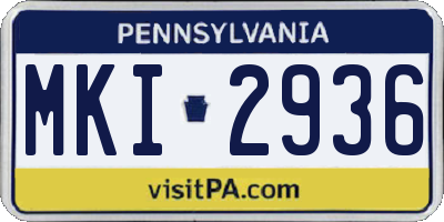 PA license plate MKI2936