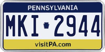 PA license plate MKI2944