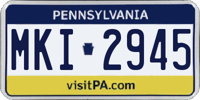 PA license plate MKI2945