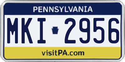 PA license plate MKI2956