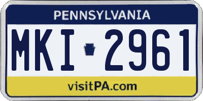 PA license plate MKI2961