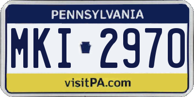 PA license plate MKI2970
