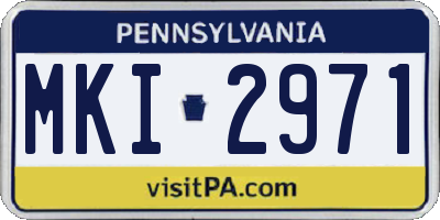 PA license plate MKI2971