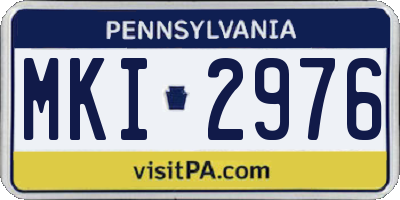 PA license plate MKI2976