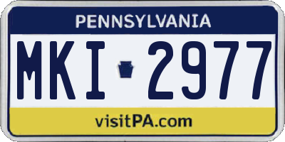 PA license plate MKI2977