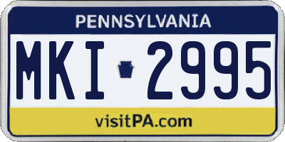 PA license plate MKI2995