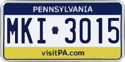 PA license plate MKI3015