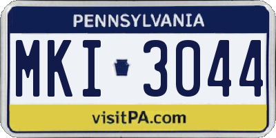 PA license plate MKI3044