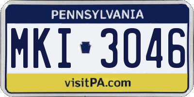 PA license plate MKI3046