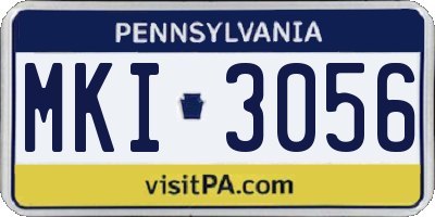 PA license plate MKI3056