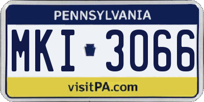 PA license plate MKI3066