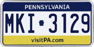 PA license plate MKI3129