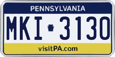 PA license plate MKI3130