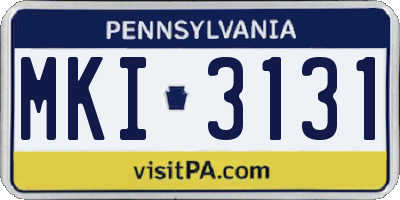 PA license plate MKI3131