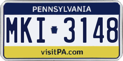 PA license plate MKI3148