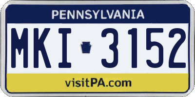 PA license plate MKI3152