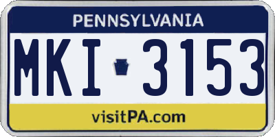 PA license plate MKI3153