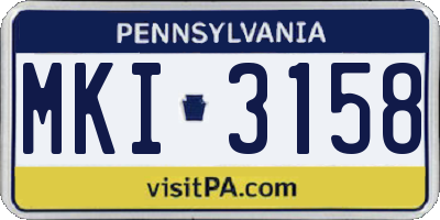 PA license plate MKI3158