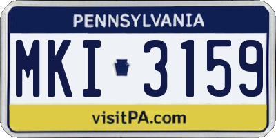 PA license plate MKI3159