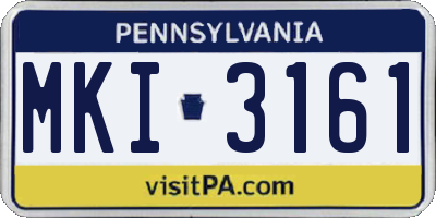 PA license plate MKI3161