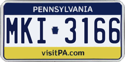 PA license plate MKI3166