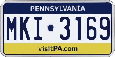 PA license plate MKI3169