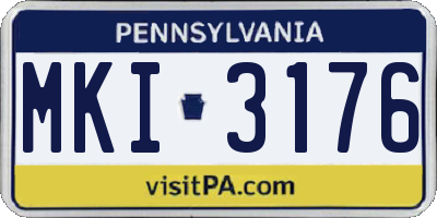 PA license plate MKI3176