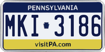 PA license plate MKI3186