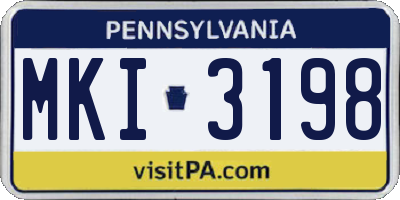 PA license plate MKI3198