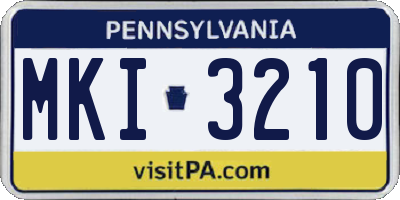 PA license plate MKI3210