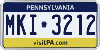 PA license plate MKI3212