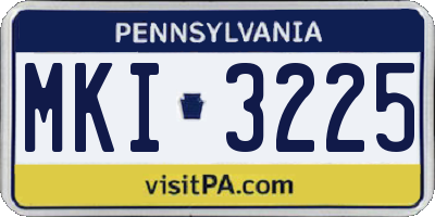 PA license plate MKI3225