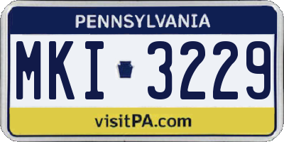 PA license plate MKI3229