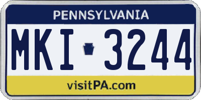 PA license plate MKI3244