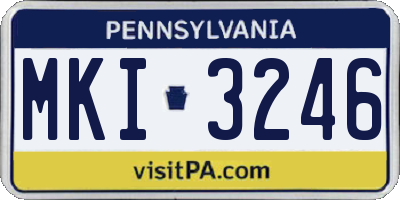 PA license plate MKI3246