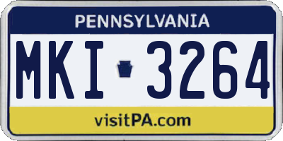 PA license plate MKI3264