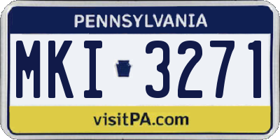 PA license plate MKI3271