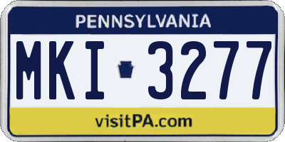 PA license plate MKI3277