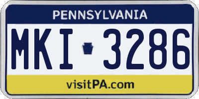 PA license plate MKI3286