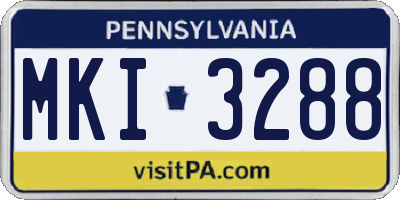 PA license plate MKI3288