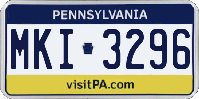 PA license plate MKI3296