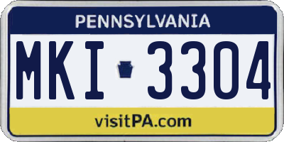 PA license plate MKI3304