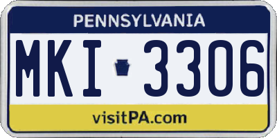 PA license plate MKI3306