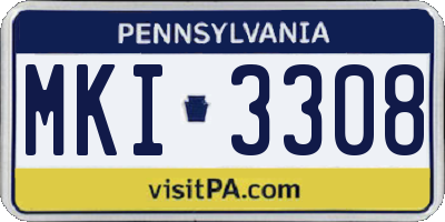 PA license plate MKI3308
