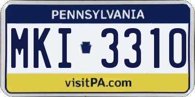 PA license plate MKI3310