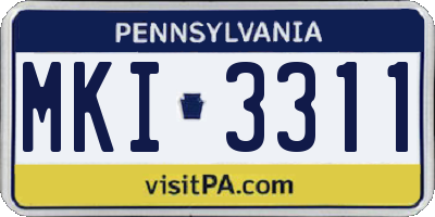 PA license plate MKI3311