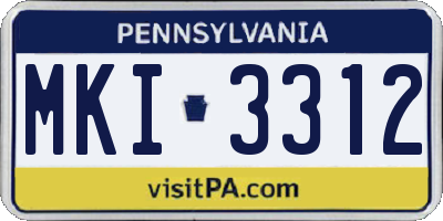 PA license plate MKI3312
