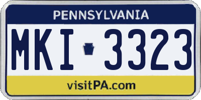 PA license plate MKI3323