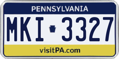 PA license plate MKI3327